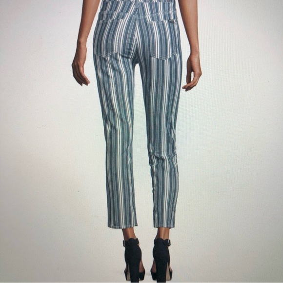 7 For All Mankind | Straight Leg Crop Indigo Stripe Jeans | Size 25 - Picture 5 of 6